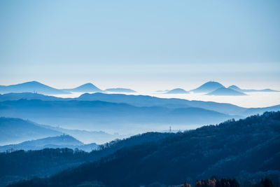 Scenic view of mountains against sky