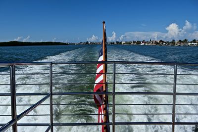 American flag against the sea