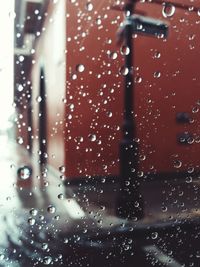 Full frame shot of wet glass