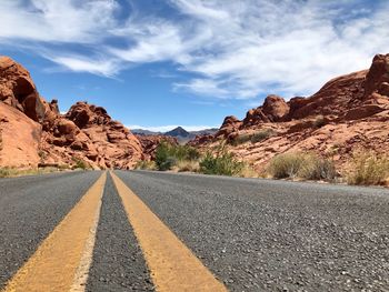 Red rock redrockstatepark sky road direction symbol the way forward road marking sign 