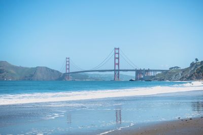 Suspension bridge over sea