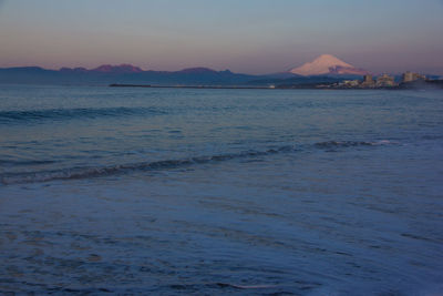 Scenic view of sea during sunset