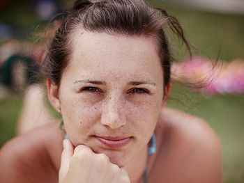 Close-up portrait of young woman