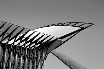 Low angle view of roof against clear sky