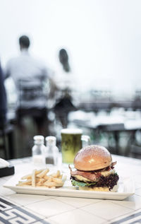 Close-up of food on table in restaurant