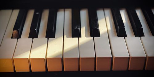 Close-up of piano keys