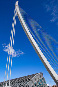 Low angle view of building against blue sky