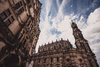 Low angle view of buildings against sky