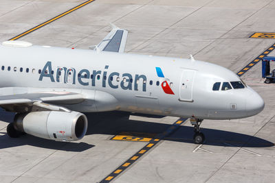 Airplane on airport runway