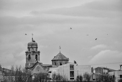 Low angle view of buildings against sky