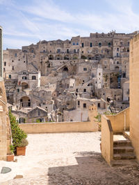 The panorama of the beautiful city of matera, italy.