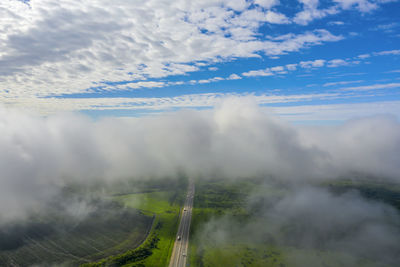 Aerial view of landscape against sky