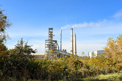 View of factory against sky