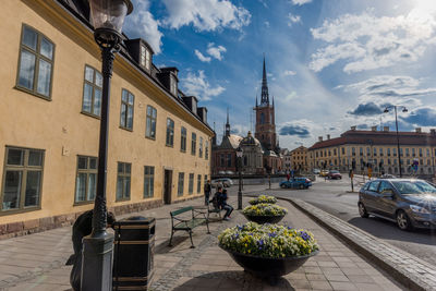 Cars on city street