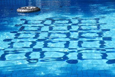 Swimming pool in blue water