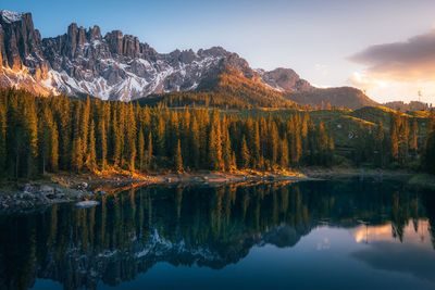 Also known as lake carezza, in the dolomites of italy