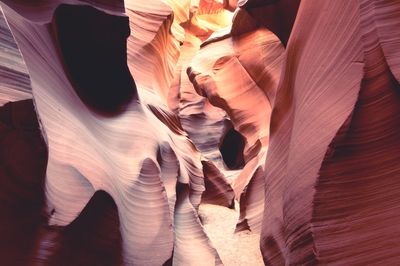 Full frame shot of rock formations at antelope canyon