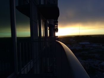 View of cityscape against sky during sunset