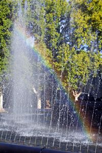 Close-up of water falling from glass window