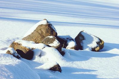 Snow on rock