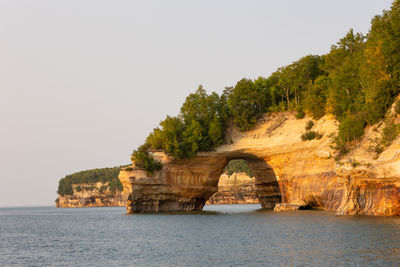 Arch along pictured rocks national lake shore