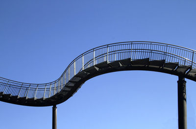 Steep metal stairs with curves
