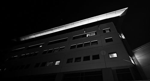 Low angle view of building at night