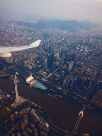 Aerial view of buildings in city