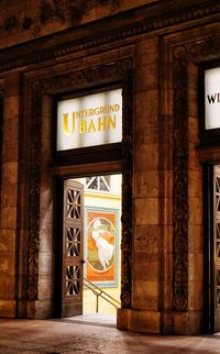 Text on door of entrance