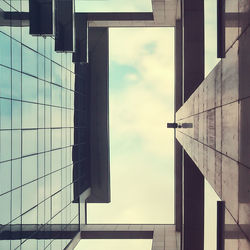 Low angle view of modern building against sky