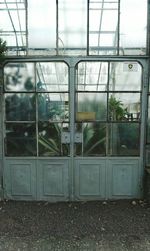 View of building through window