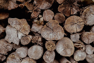 Full frame shot of logs