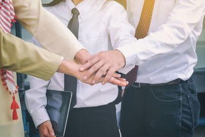 Close-up of couple hands