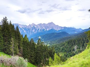 Scenic view of mountains against sky