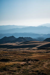 Scenic view of landscape against clear sky