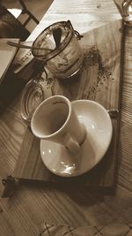 Close-up of wooden table