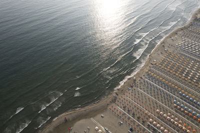 High angle view of sea