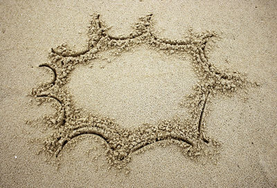 Heart shape on sand