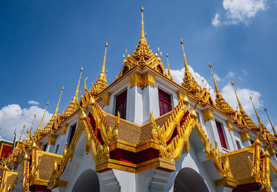 Low angle view of traditional building against sky