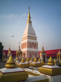 The pagoda at wat phra that renu located at nakhon phanom province, thailand