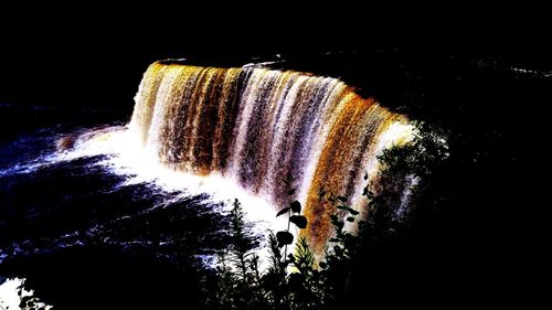 Water flowing through rocks