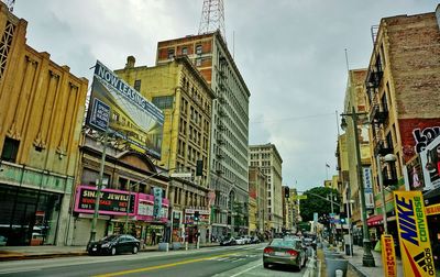 View of city street against sky