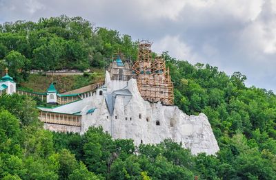 Nicholas church on the holy rock, svyatogorsk lavra in ukraine, on a sunny summer morning