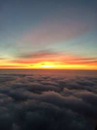 Scenic view of dramatic sky during sunset