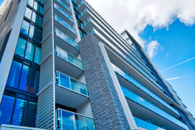 Low angle view of modern building against sky