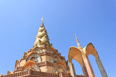 Low angle view of cathedral against clear blue sky