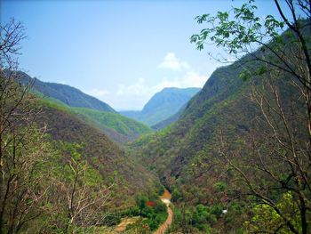 Scenic view of mountains against sky