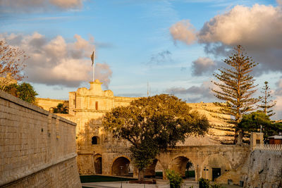 City walls and city gate of mdina. the former capital of malta