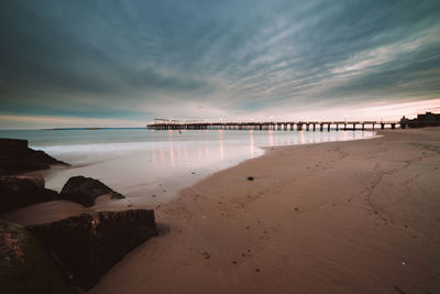 Scenic view of beach against sky