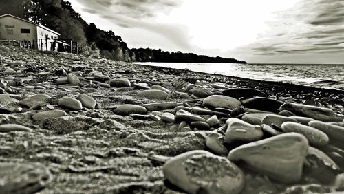 Scenic view of beach against sky